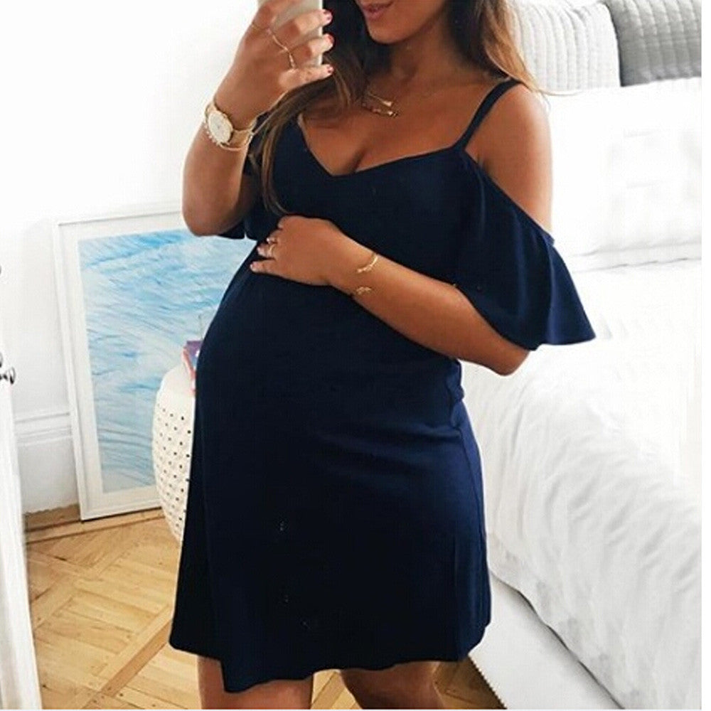 Off-Shoulder Maternity Dress