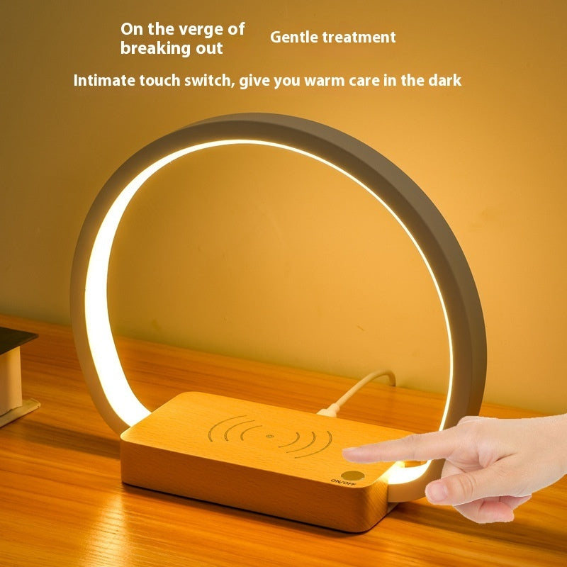 Wooden Table Lamp and Wireless Charger